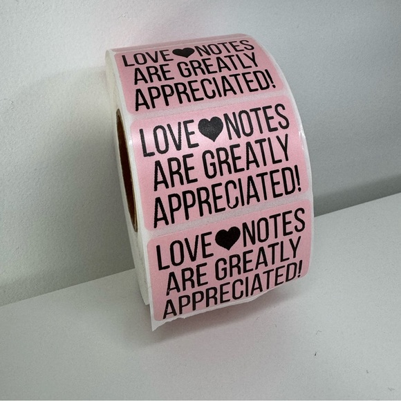 Thank You love notes are greatly appreciated thank you stickers (100 pack) - Picture 2 of 8